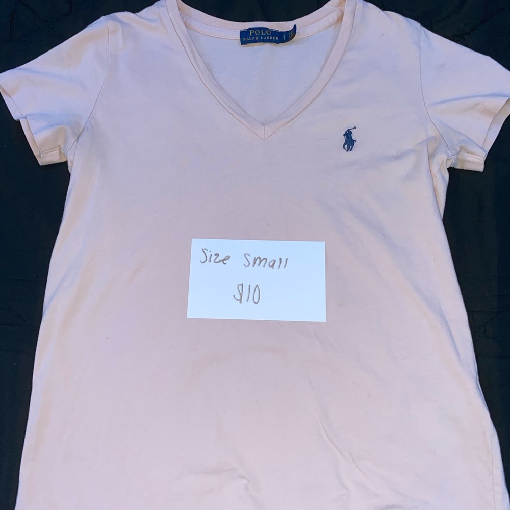 Light pink polo V neck